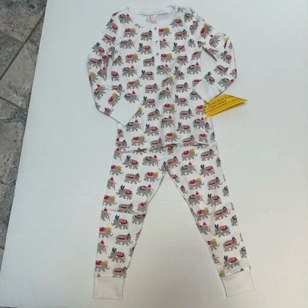 Roller Rabbit NWT Kids Unisex Christmas Elephants Pajama Set‎ Size 2